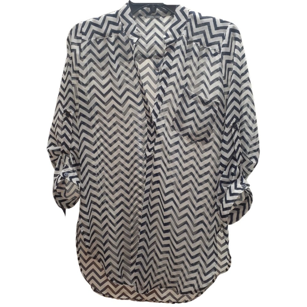 Charlotte Russe Quarter Sleeve Sheer Blouse